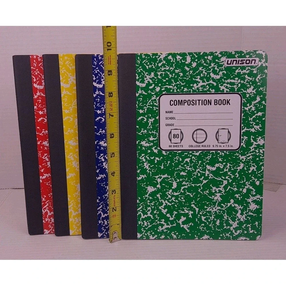 (4 Pack) Composition Notebook 80 Sheets 9-3/4